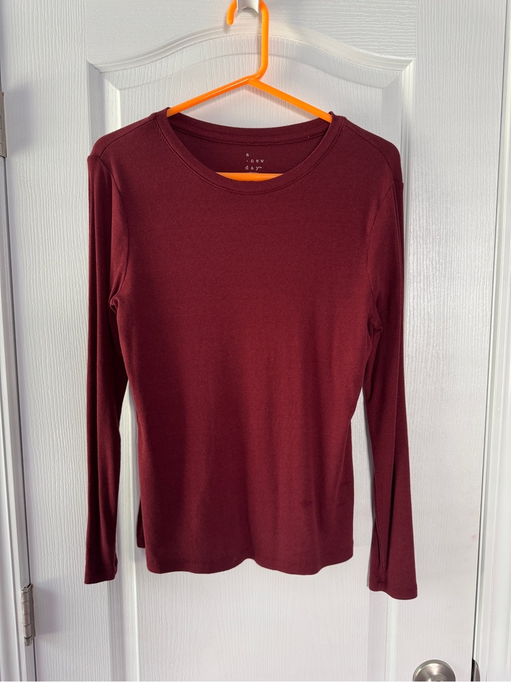 a new day Women's Long Sleeve Crewneck Top - Maroon